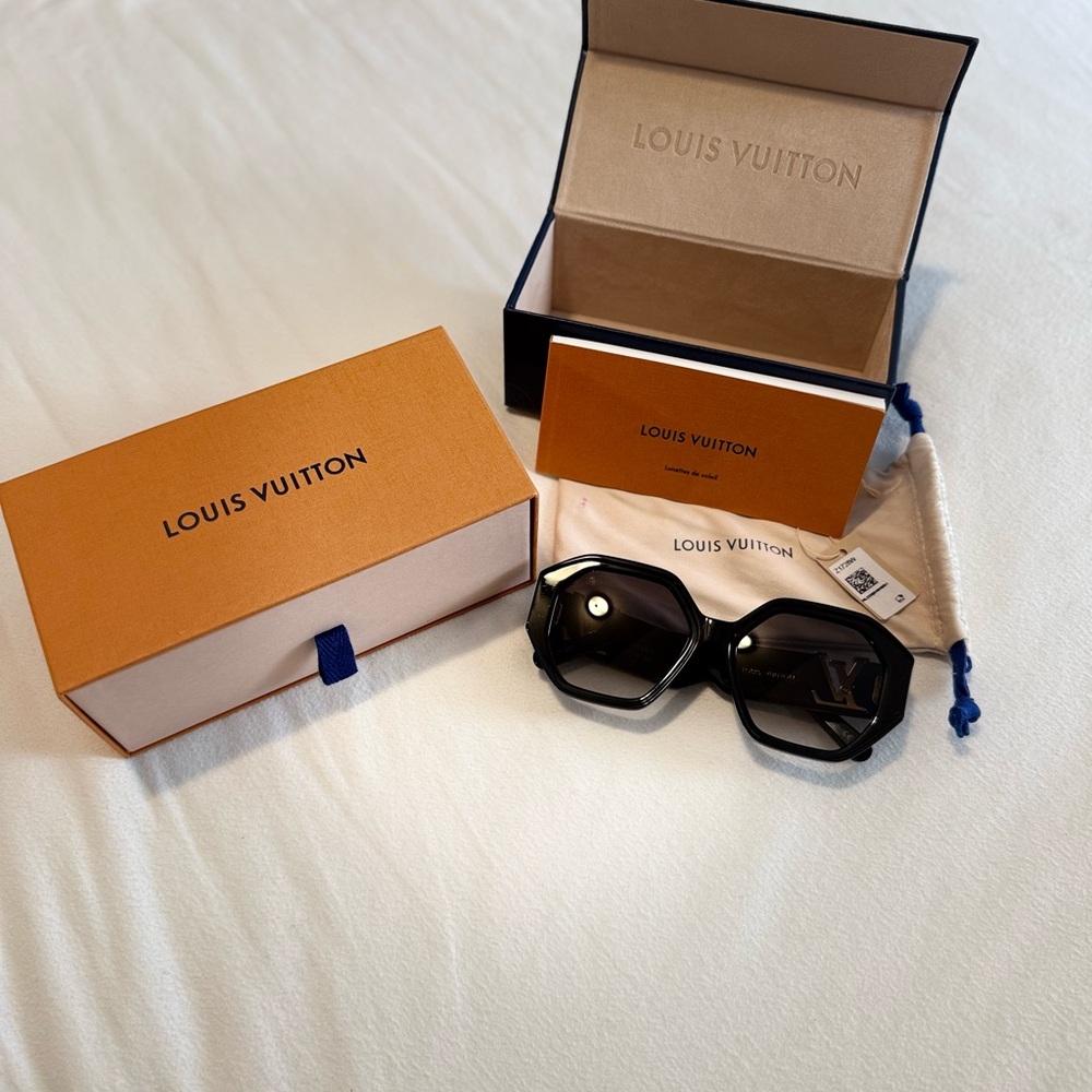 Louis Vuitton Black Hexagonal Oversized Sunglasses